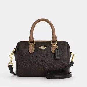 Coach Mini Rowan Crossbody Bag Blocked Signature Canvas